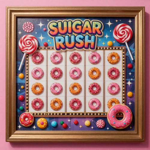 Sugar Rush Slot von Pragmatic Play mit Cluster-Pays-Mechanik und S&uuml;&szlig;igkeiten-Motiv
