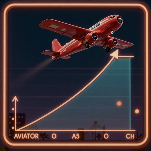 Aviator Crash Game mit rotem Flugzeug und steigendem Multiplikator-Graph
