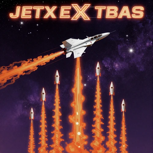 JetX Crash-Spiel mit Jet-Rakete und Neon-Multiplikator-Trail