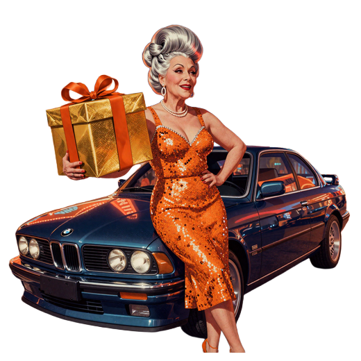 Granny pr&auml;sentiert die BMW M240i aus der Granny Box Verlosung im SpinGranny Casino